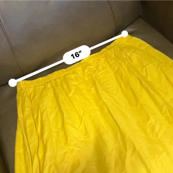 Yellow Floral Maxi Skirt - Women's 16 - Rayon Bohemian - Picture 5 of 6